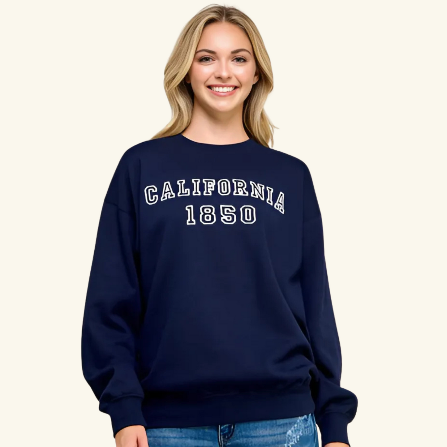CALIFORNIA 1850 EMB Fleece Oversized Sweatshirt
