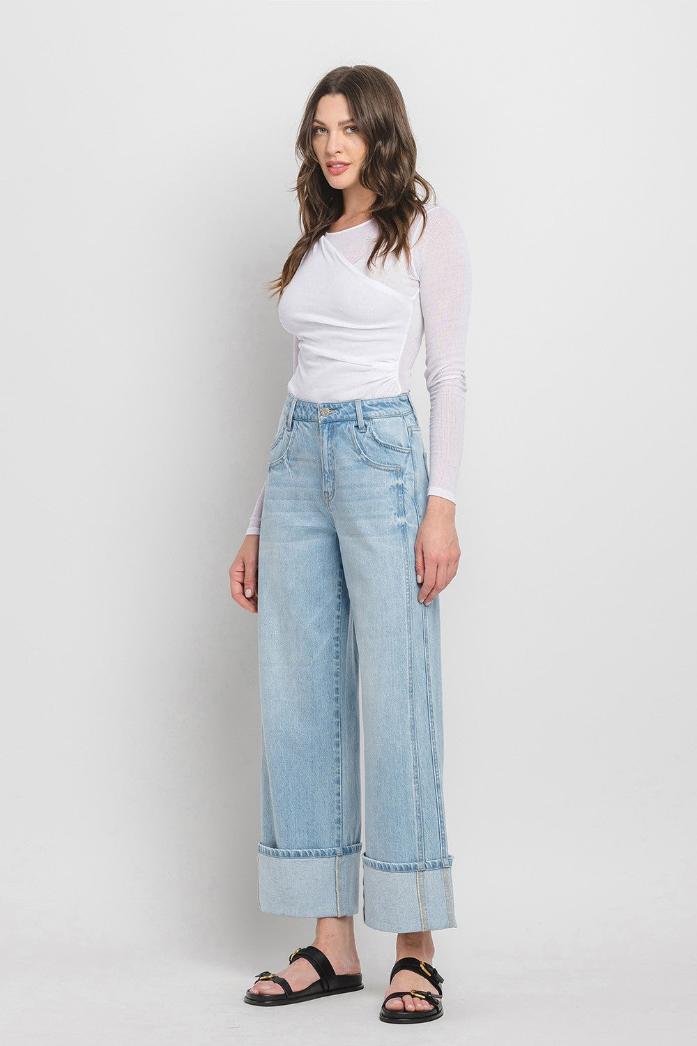 Wild Horses Super High Rise Cuffed Wide Leg Jean - Flying Monkey