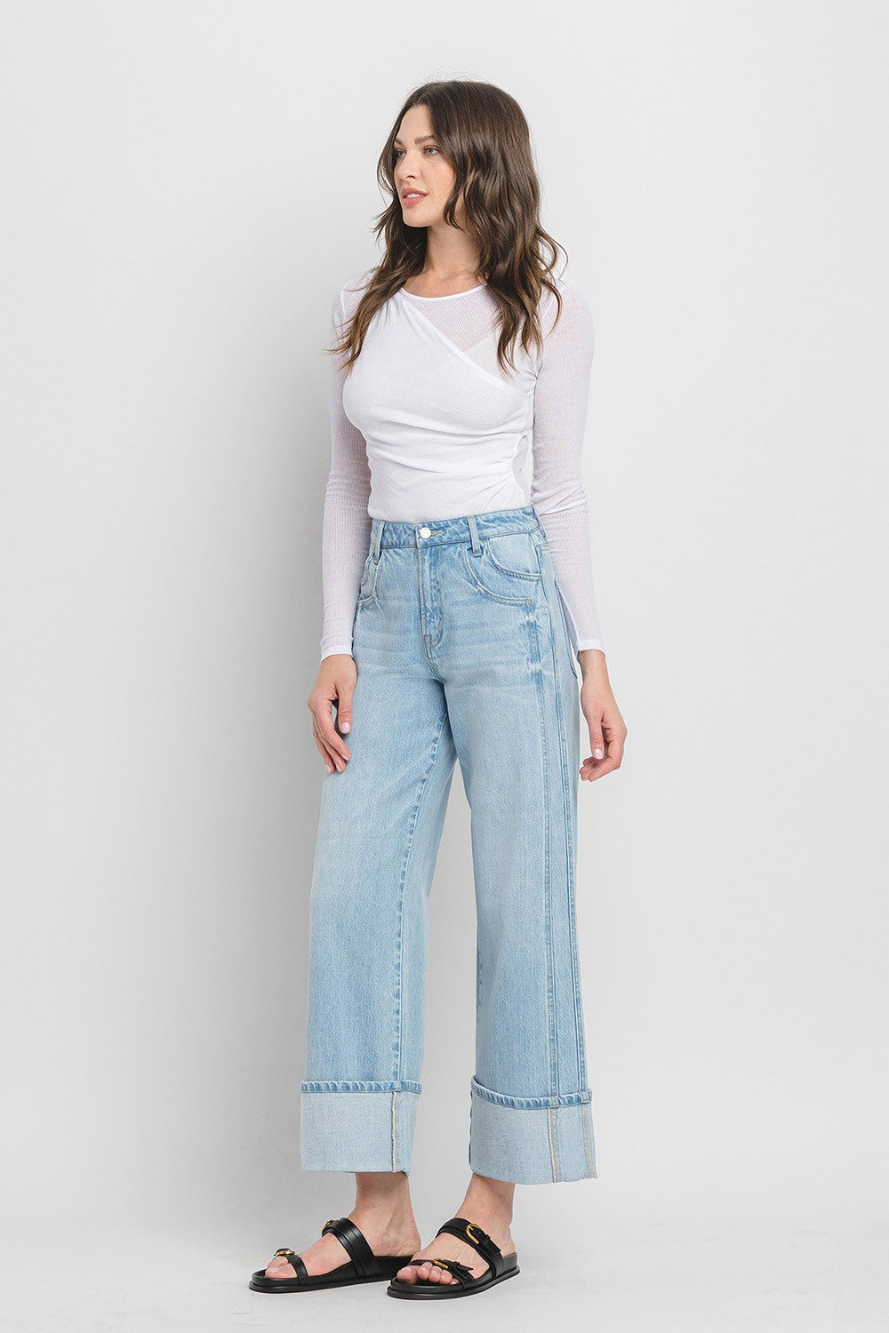 Wild Horses Super High Rise Cuffed Wide Leg Jean - Flying Monkey