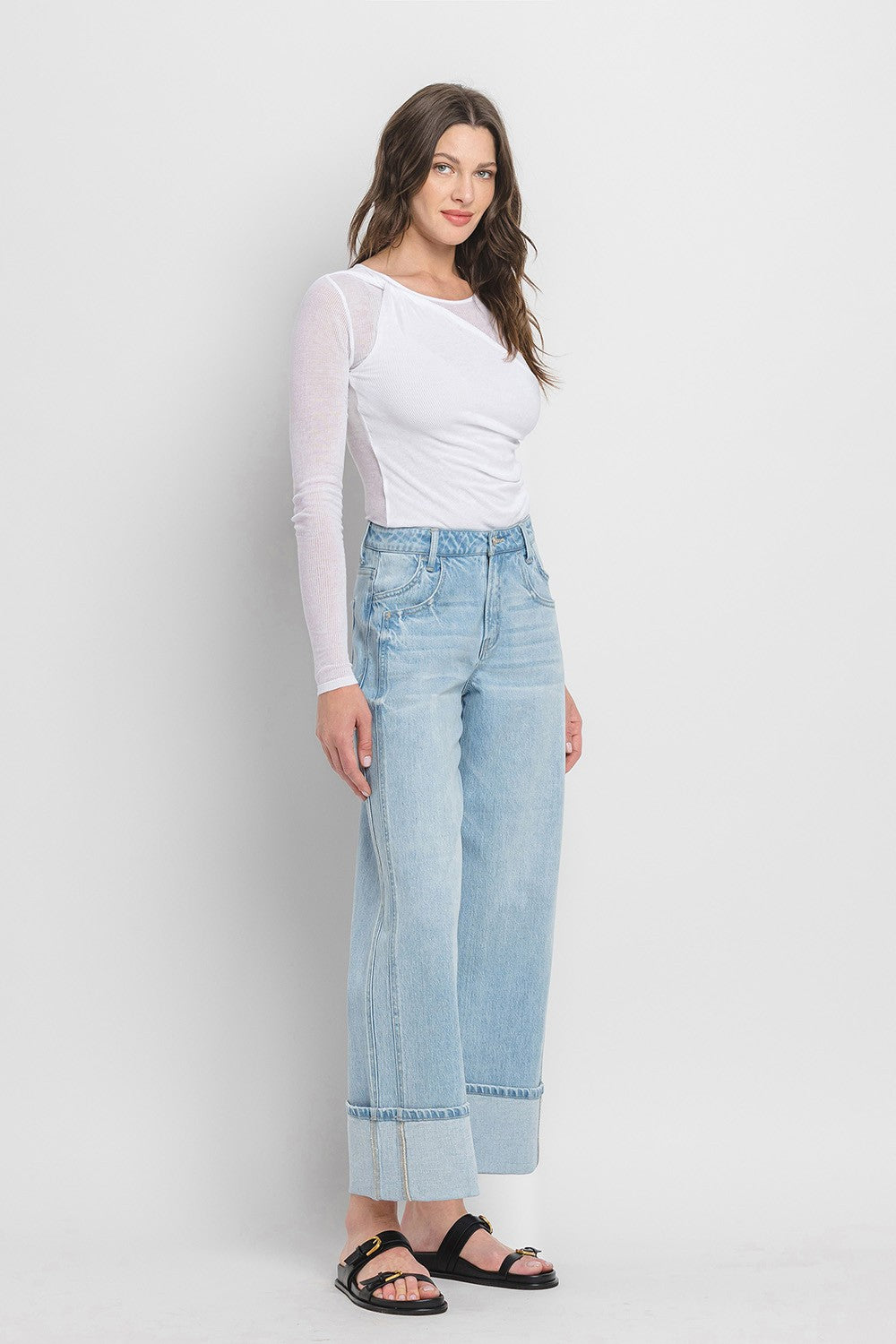 Wild Horses Super High Rise Cuffed Wide Leg Jean - Flying Monkey