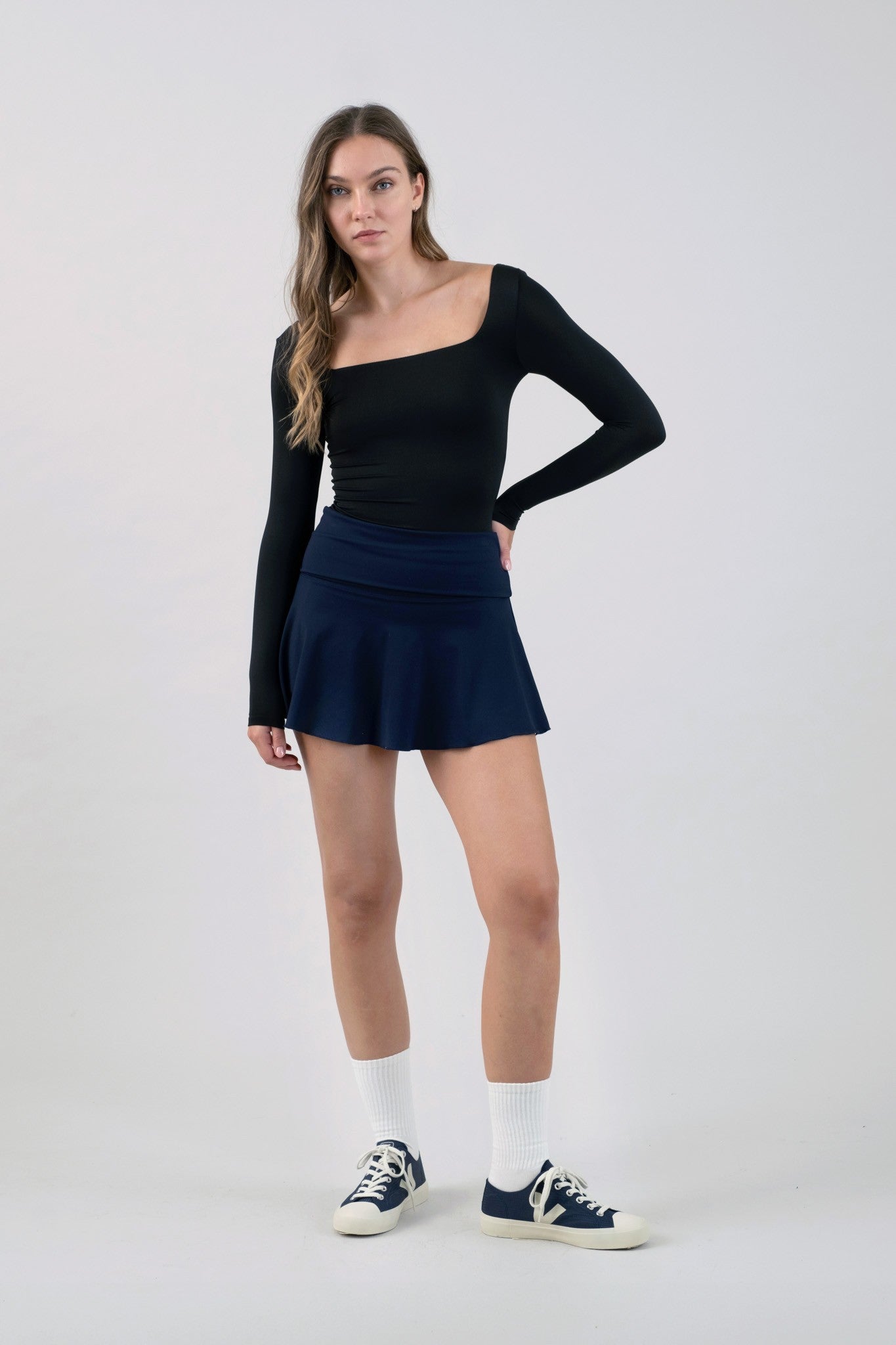 Reversible Square Neck LS Top