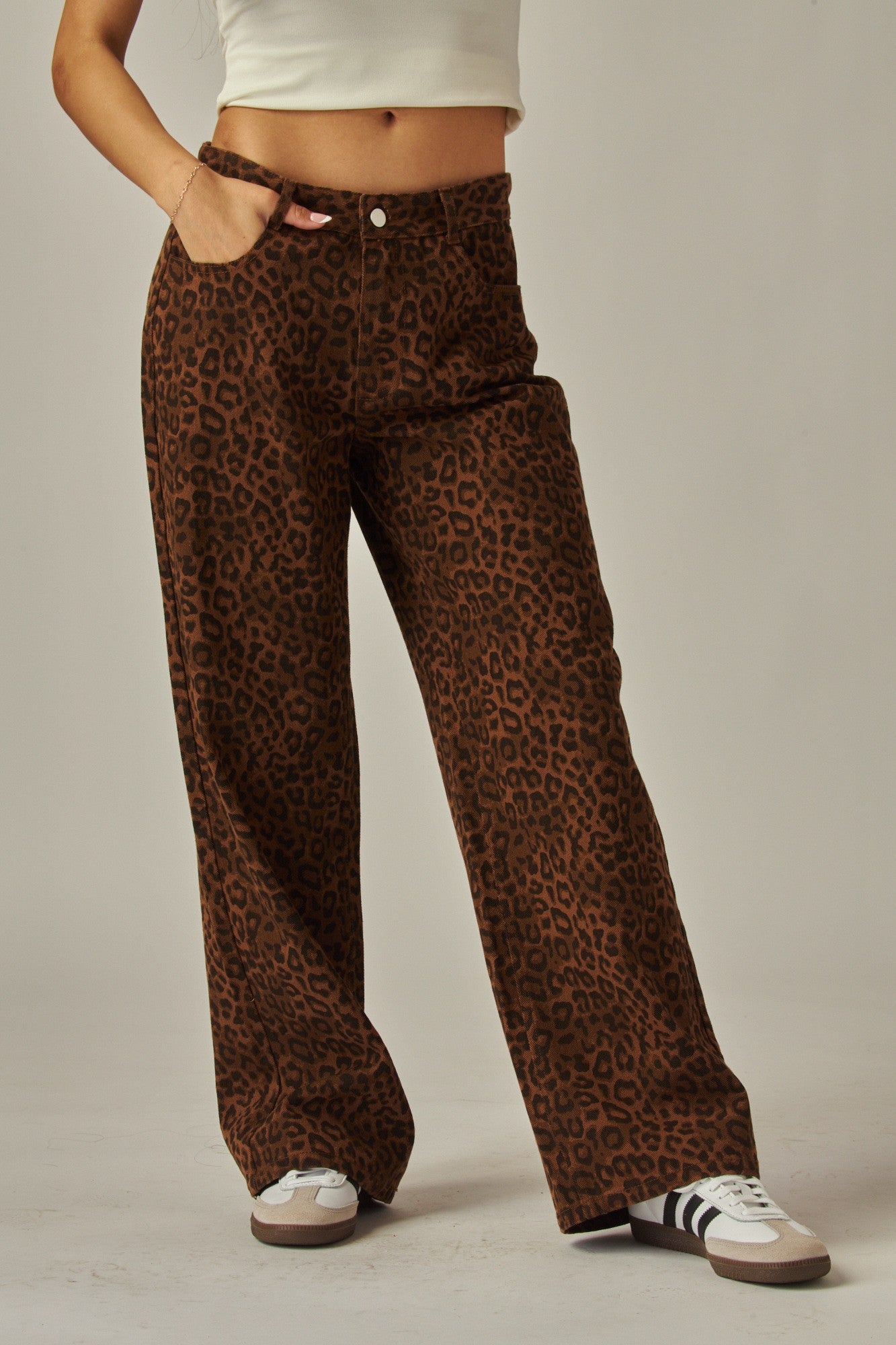 Leopard Fade Denim Jean