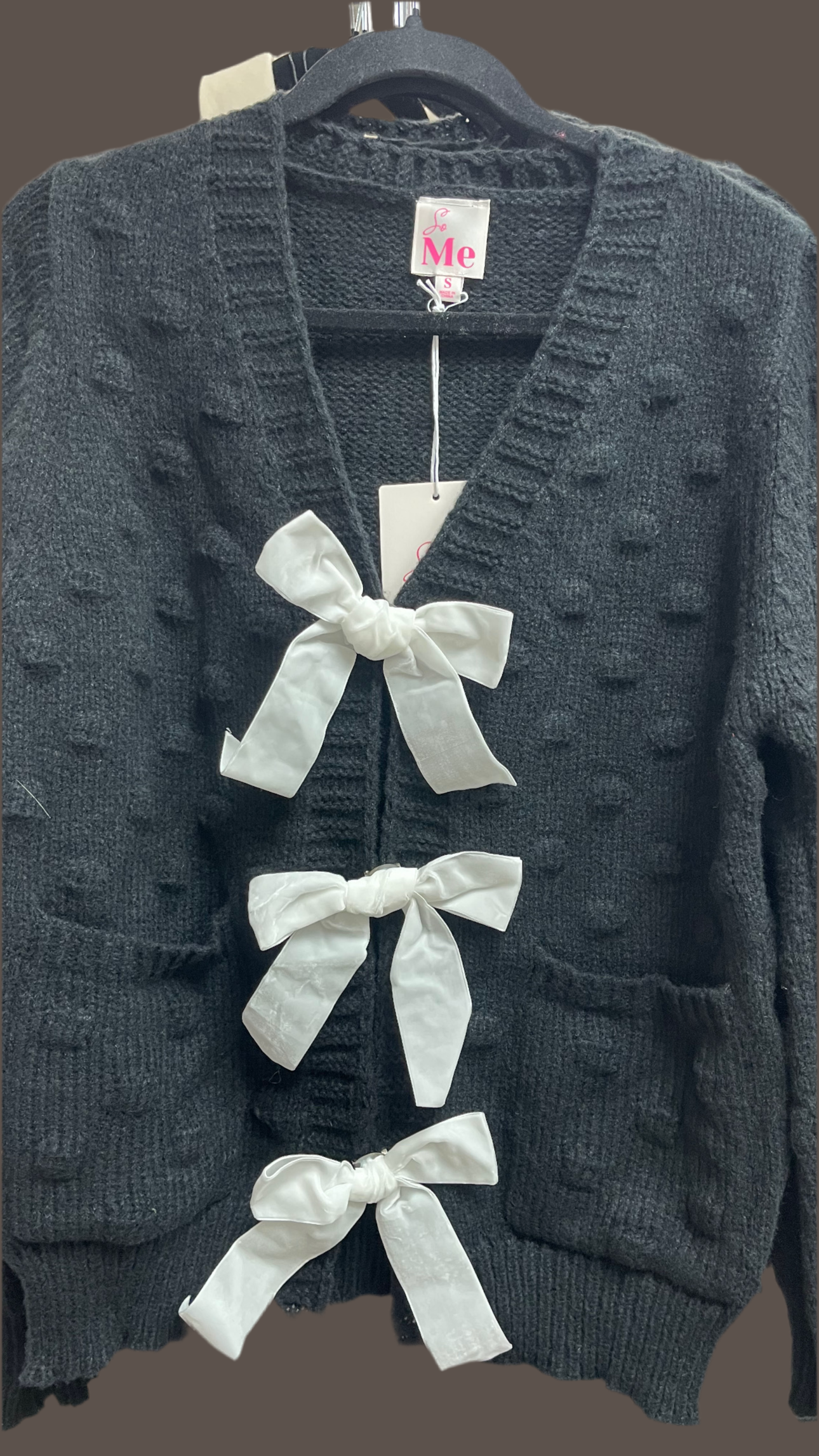 Gracie Bow Tie Bubbly Cardigan