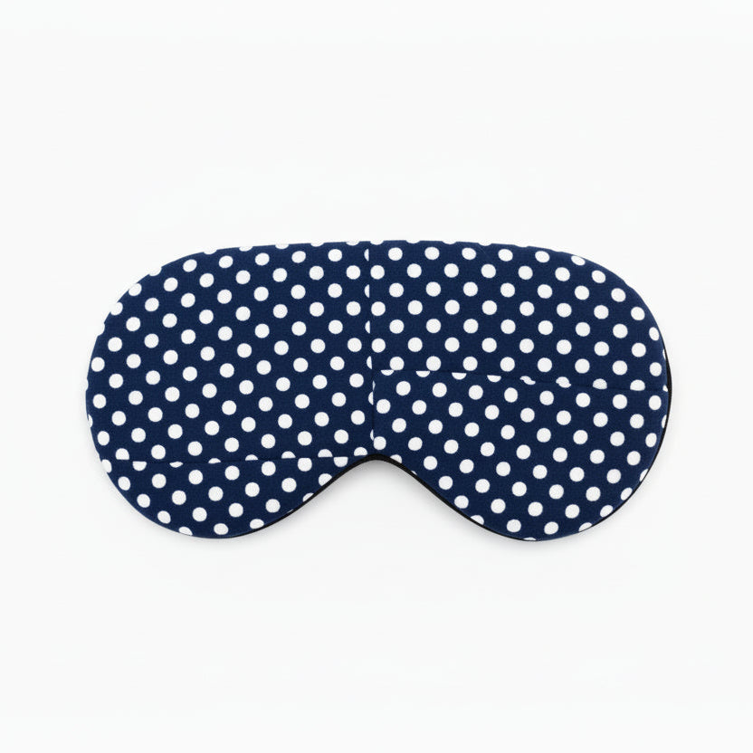 Navy Dream Polka Dot Flax Eye Mask
