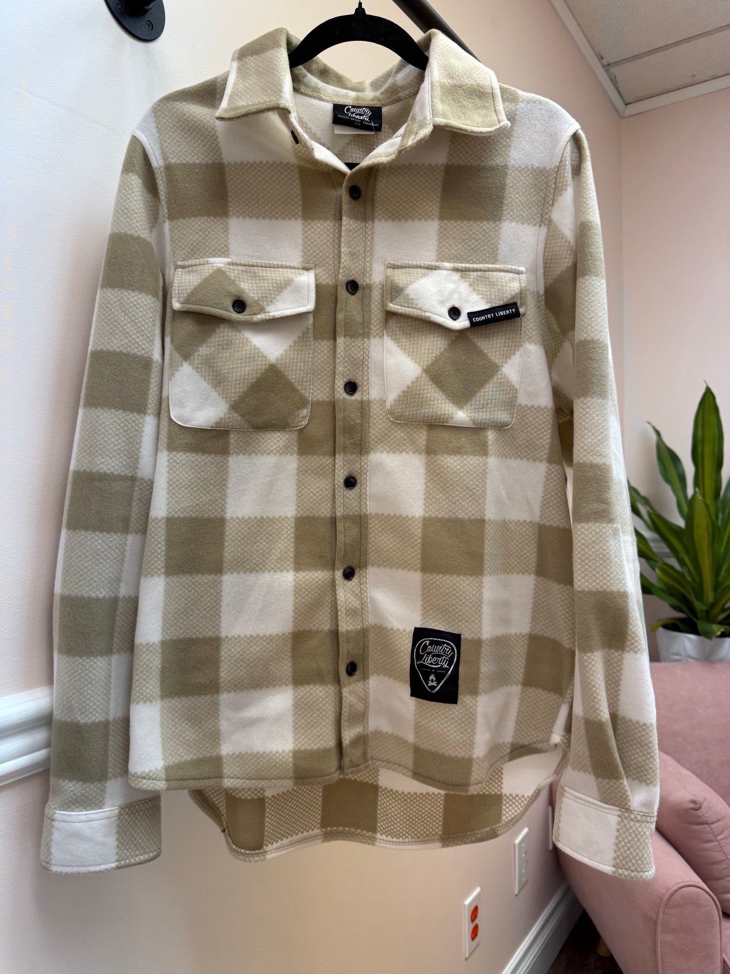 Oxford Tan + White Plaid Fleece