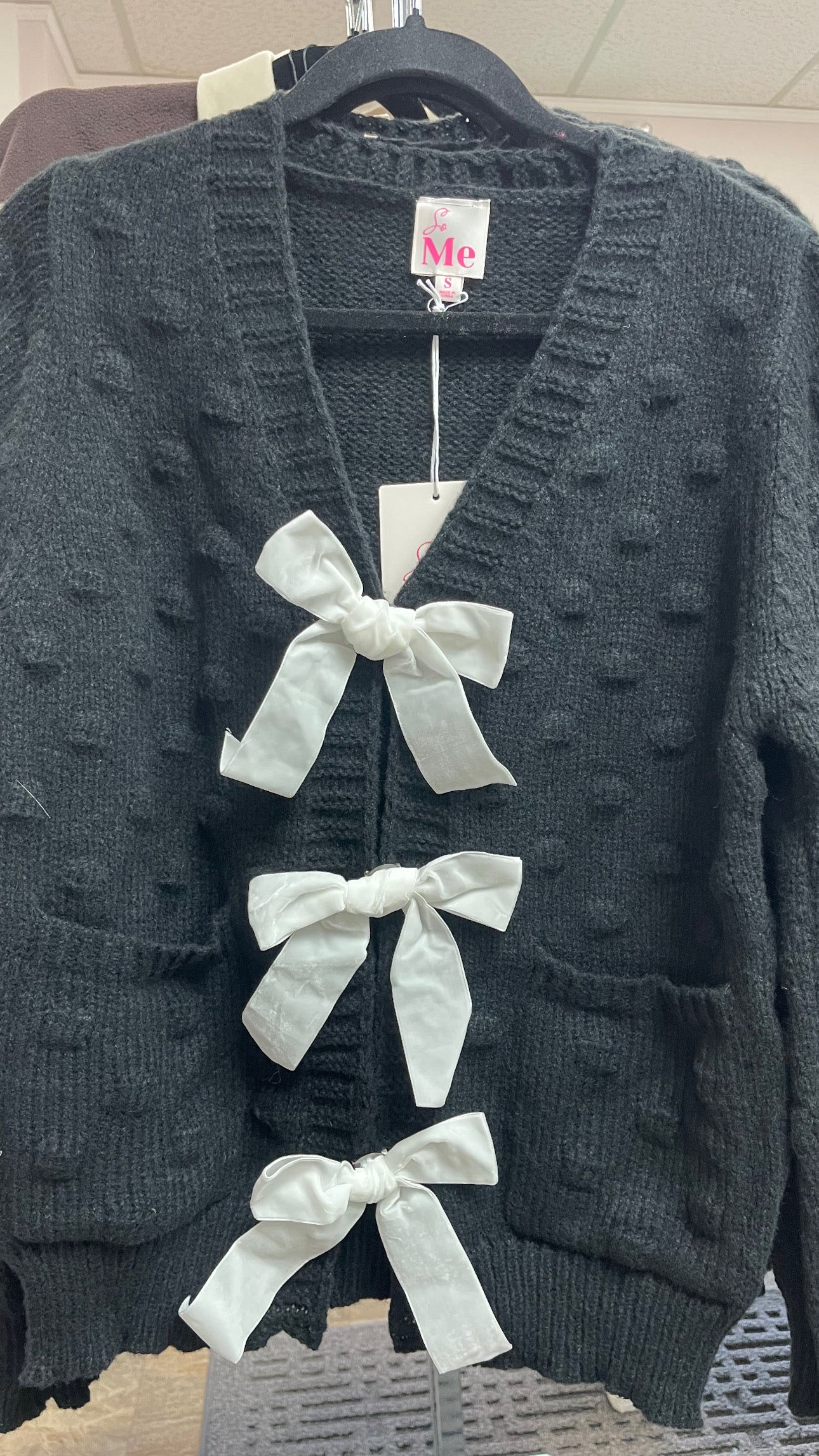 Gracie Bow Tie Bubbly Cardigan