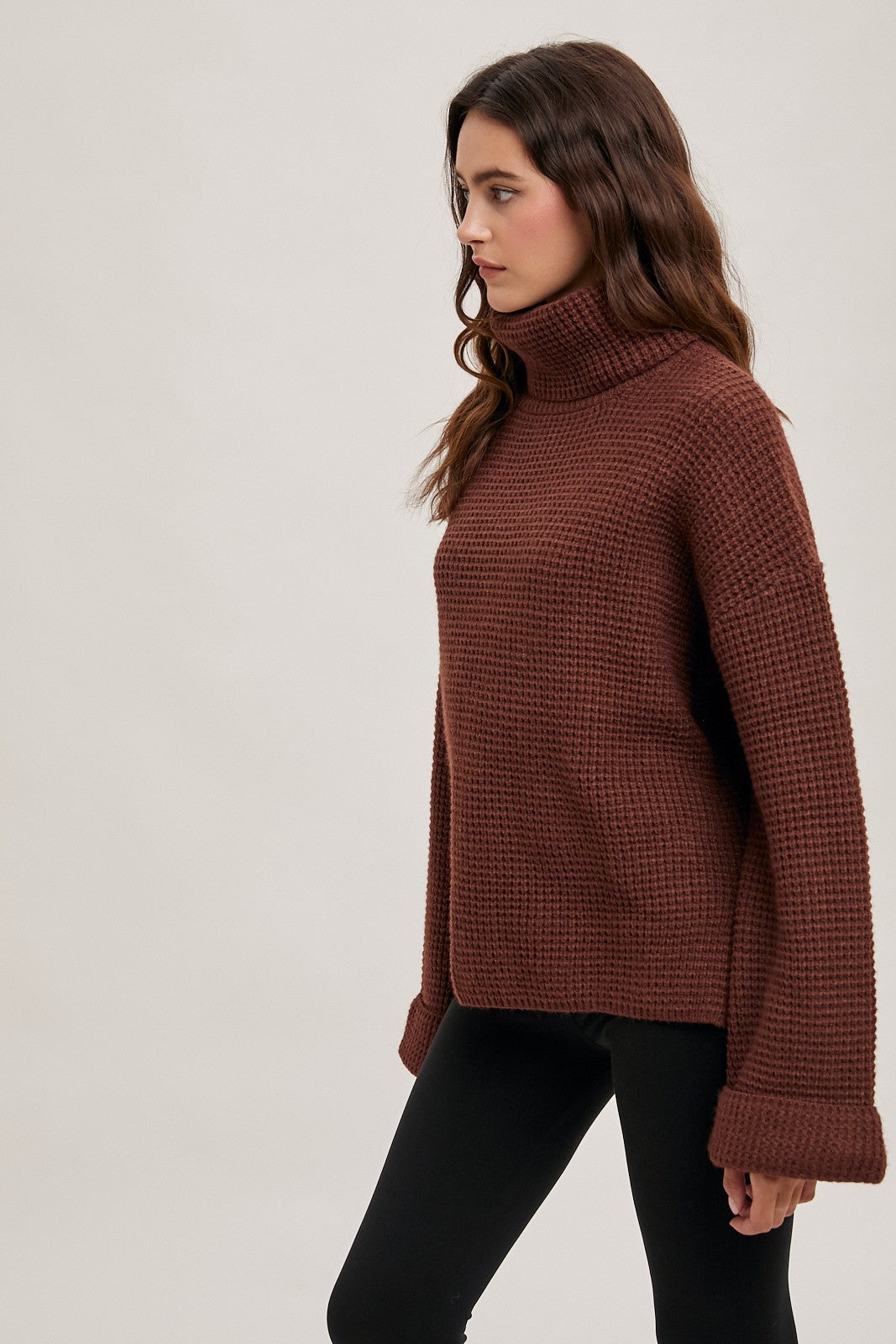 Chocolate Chunky Knit Sweater - Blu Ivy