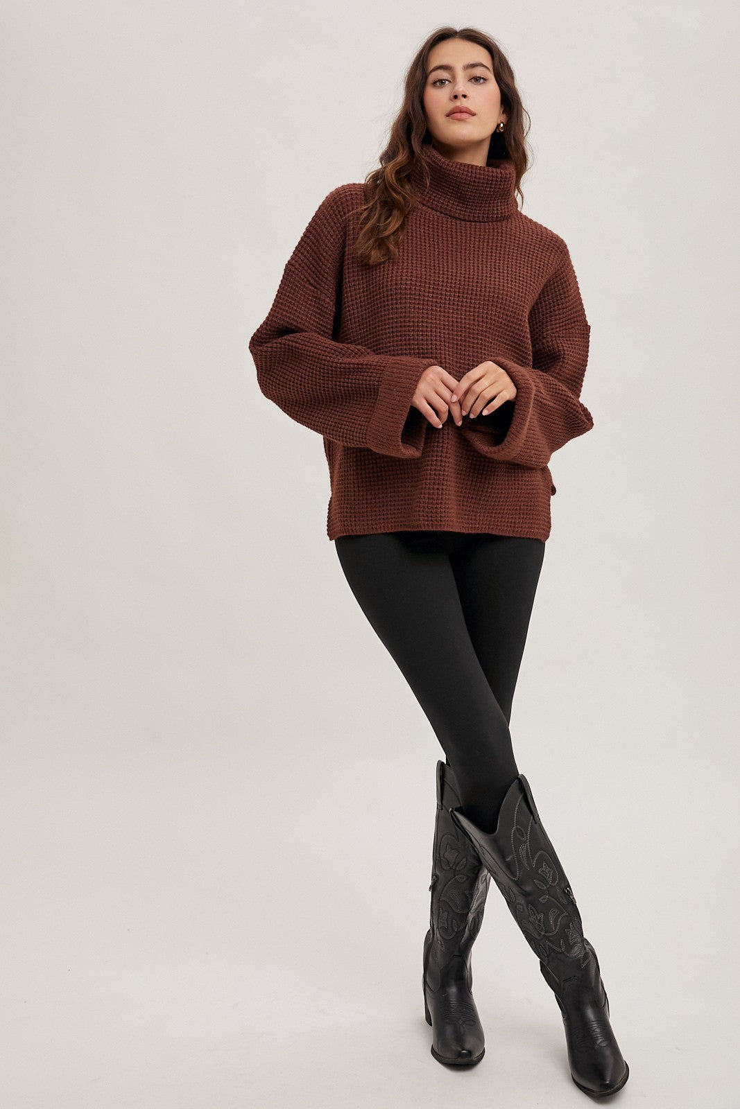 Chocolate Chunky Knit Sweater - Blu Ivy