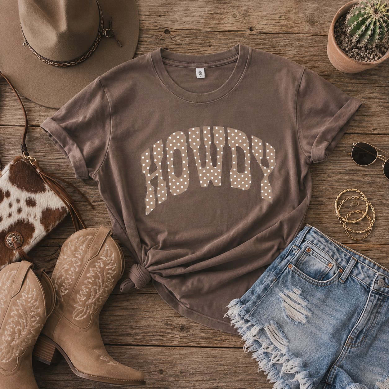 HOWDY Polka Dot Graphic Tee