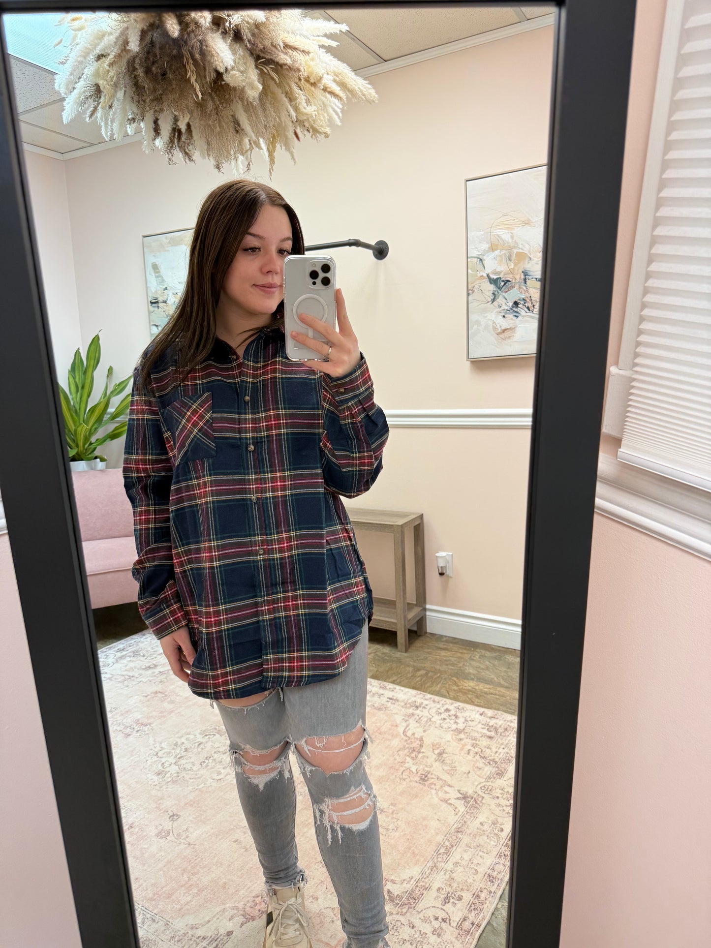 Vintage Plaid Button Down Shirt