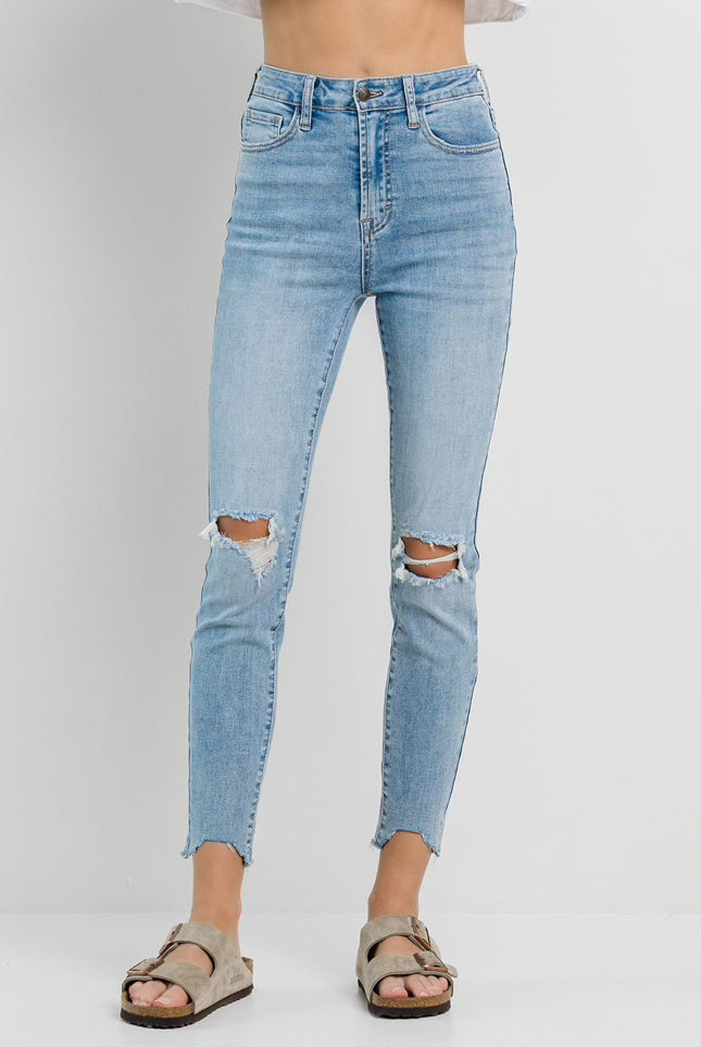 Jelly Jeans - High Rise Skinny Shark Bite Ankle