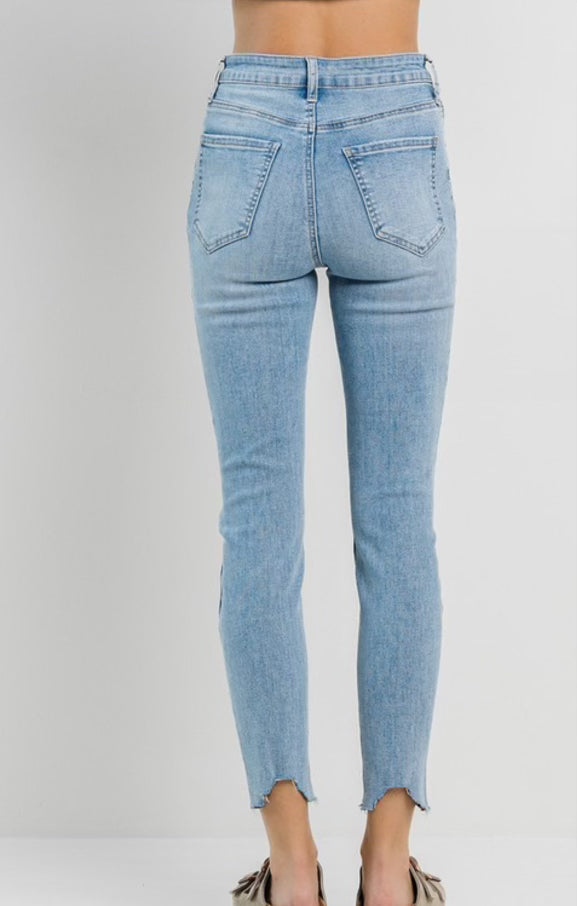 Jelly Jeans - High Rise Skinny Shark Bite Ankle