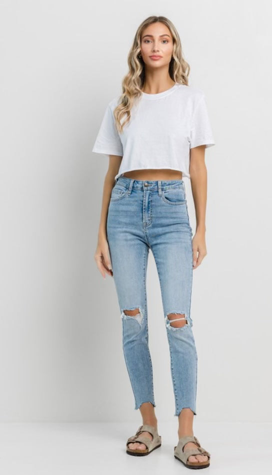Jelly Jeans - High Rise Skinny Shark Bite Ankle