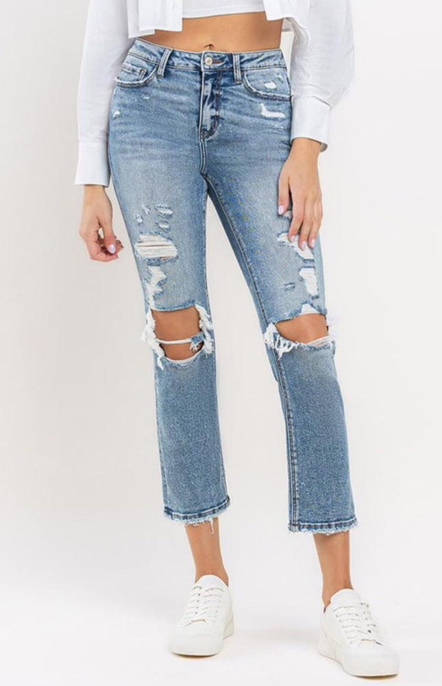 Lovevret Jeans - HR Straight Slim Distressed