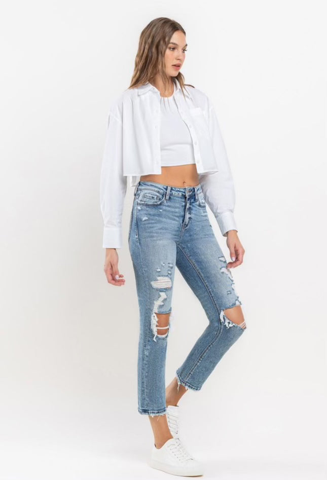 Lovevret Jeans - HR Straight Slim Distressed