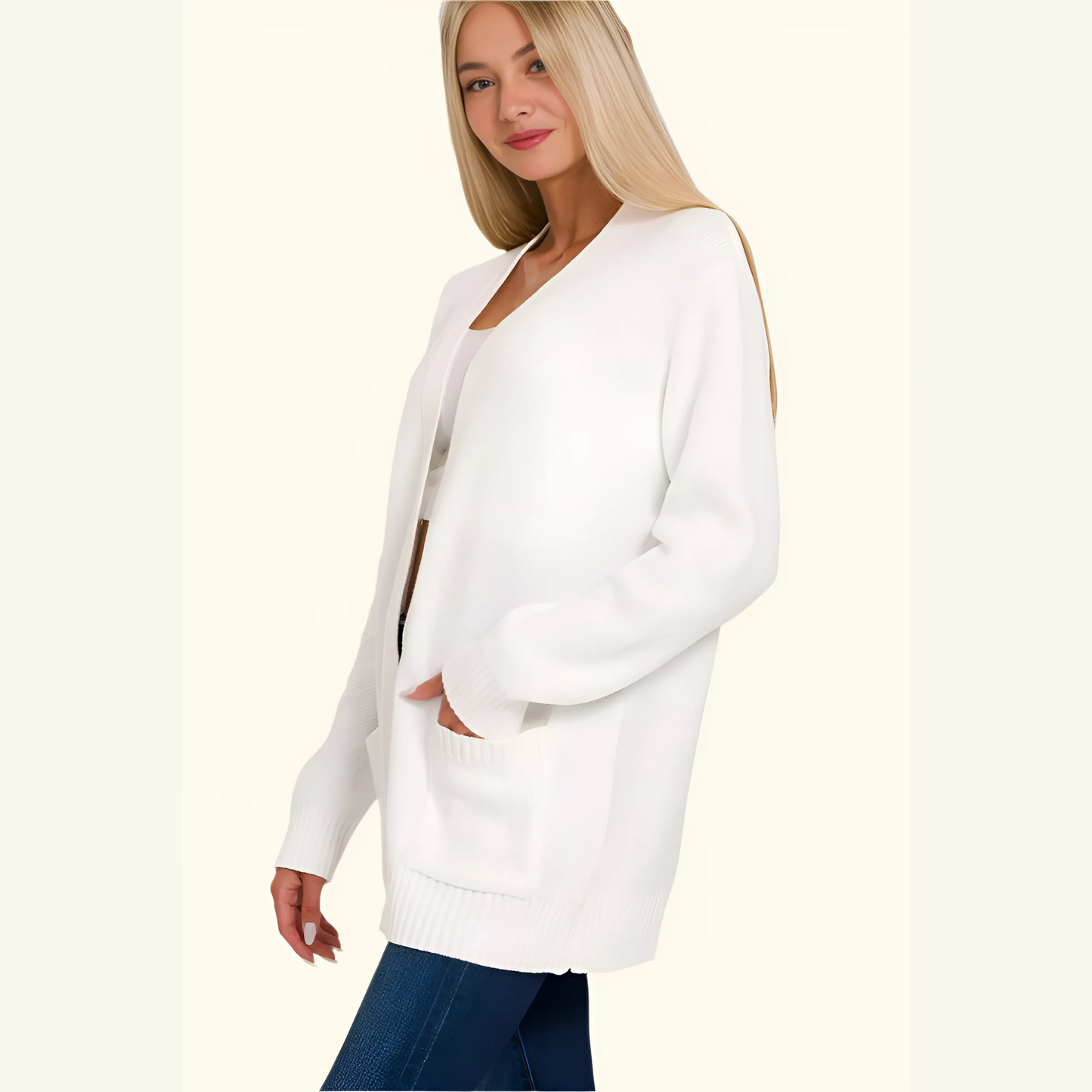 Becky Melange Open Front Sweater Cardigan