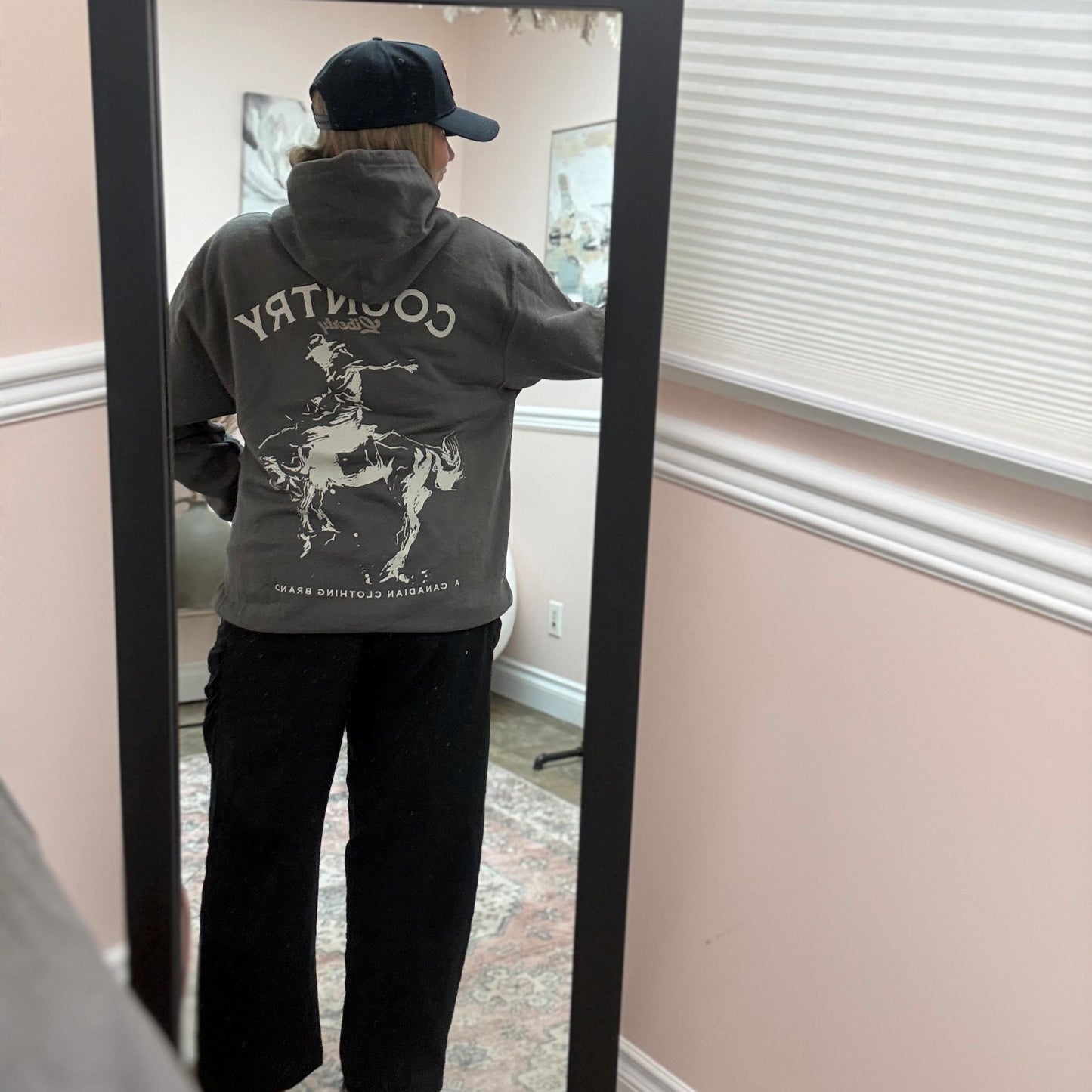 Country Liberty Vintage Grey Saddle Bronco Hoodie
