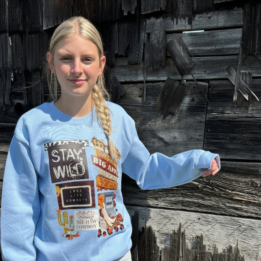 Stay Wild & Country Graphic Crewneck
