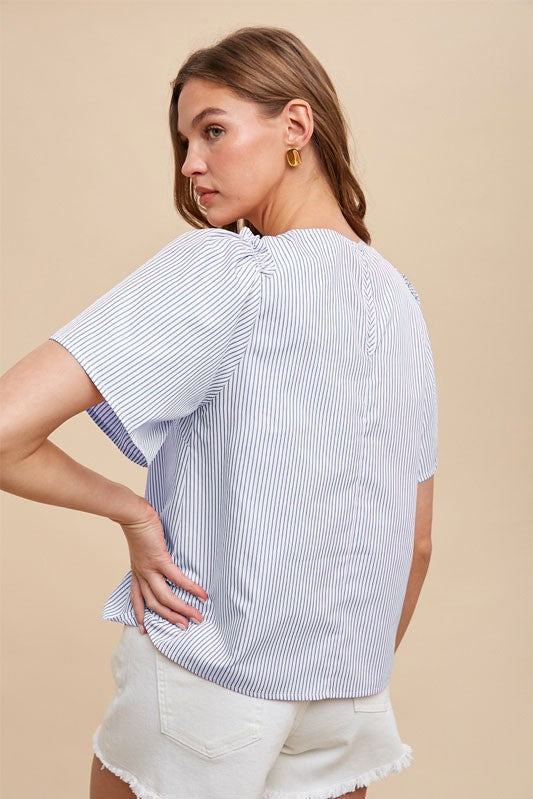 Stripes and Flutter Woven Top