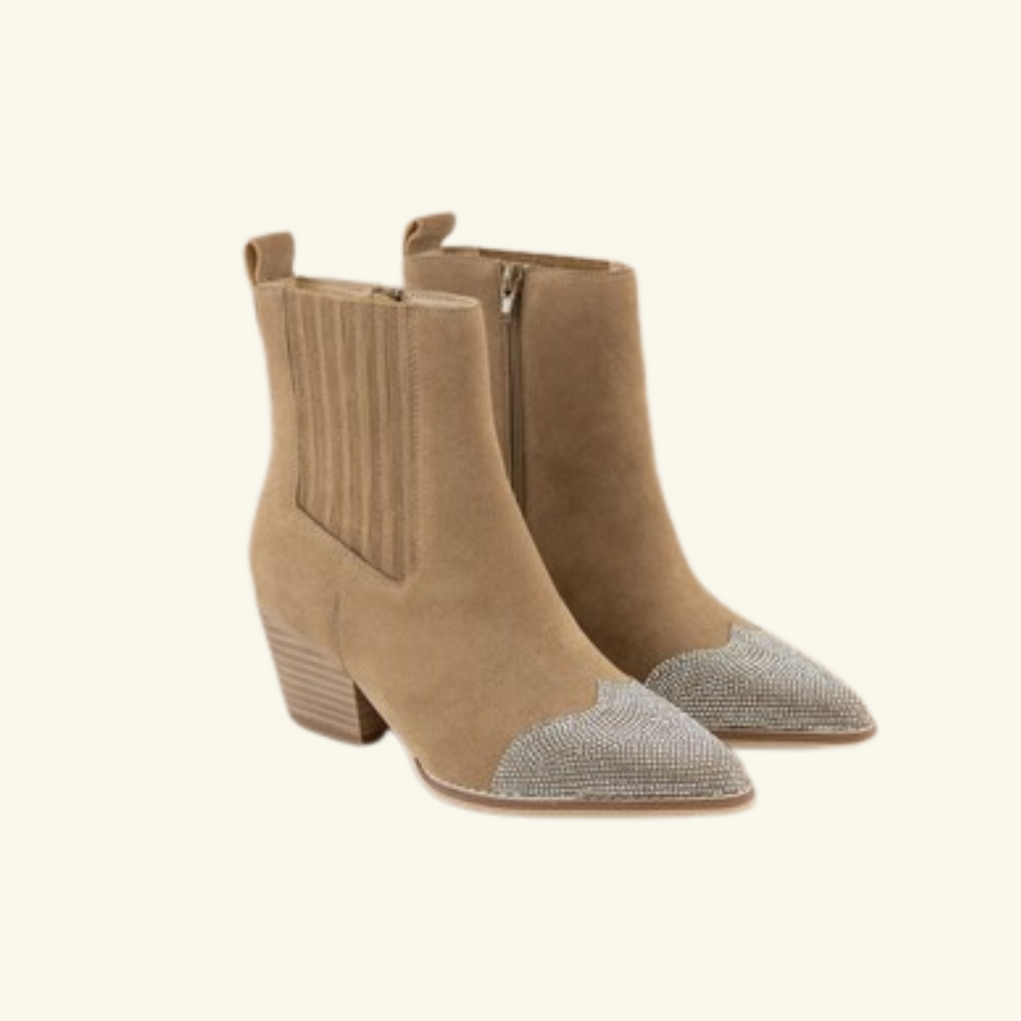 Zuri Rhinestone Toed Cowboy Ankle Boot