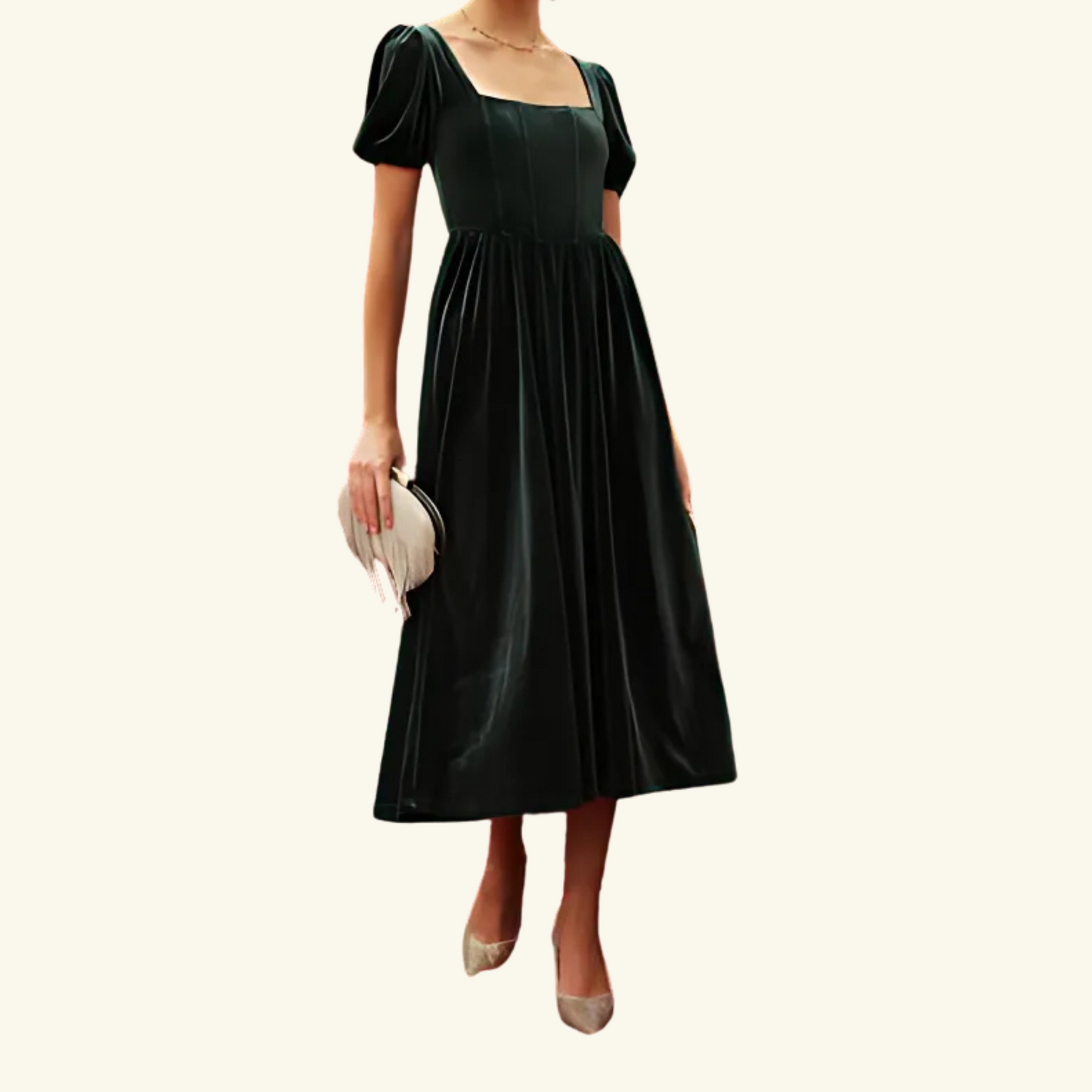 Midnight Corset Black Velvet Dress