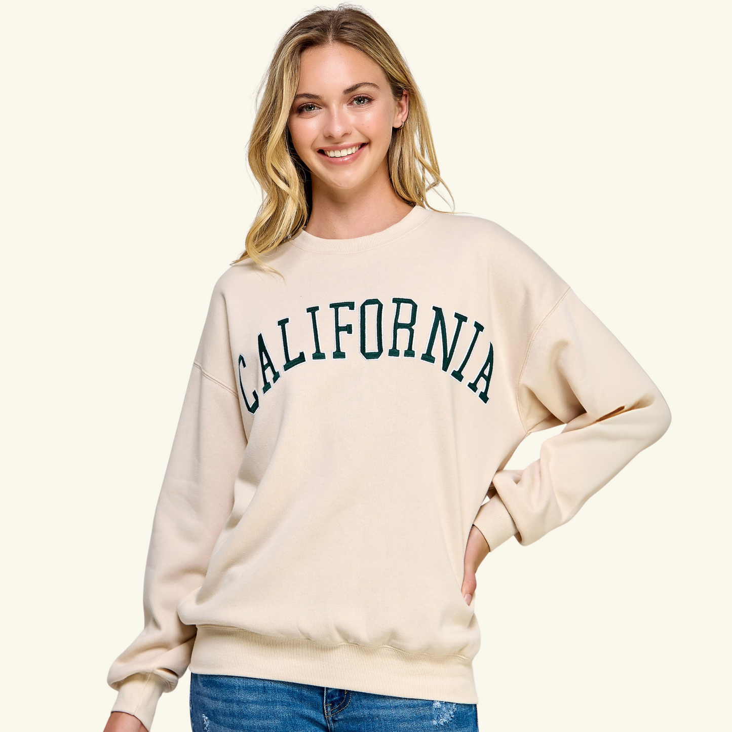 CALIFORNIA EMB CA Fleece Oversized Sweatshirt