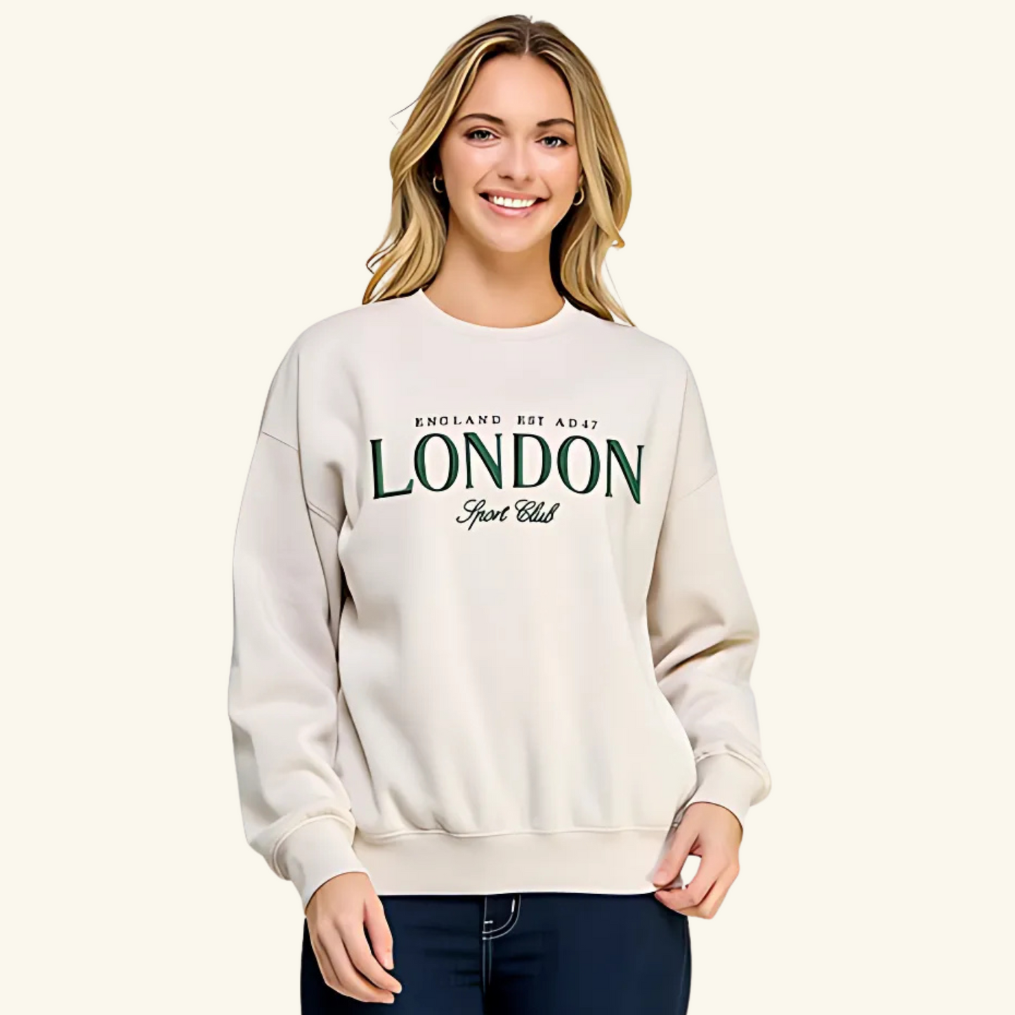 LONDON EMB Fleece Oversized Sweatshirt