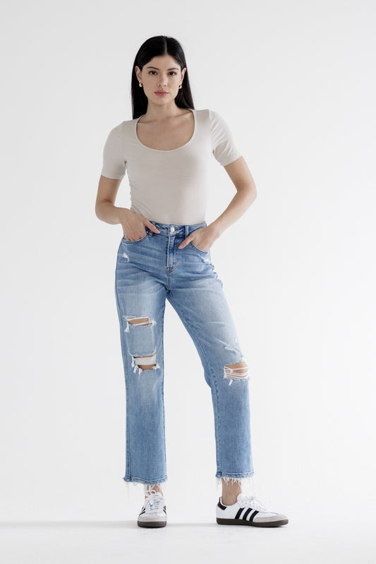 Avenue High Rise Straight Jean