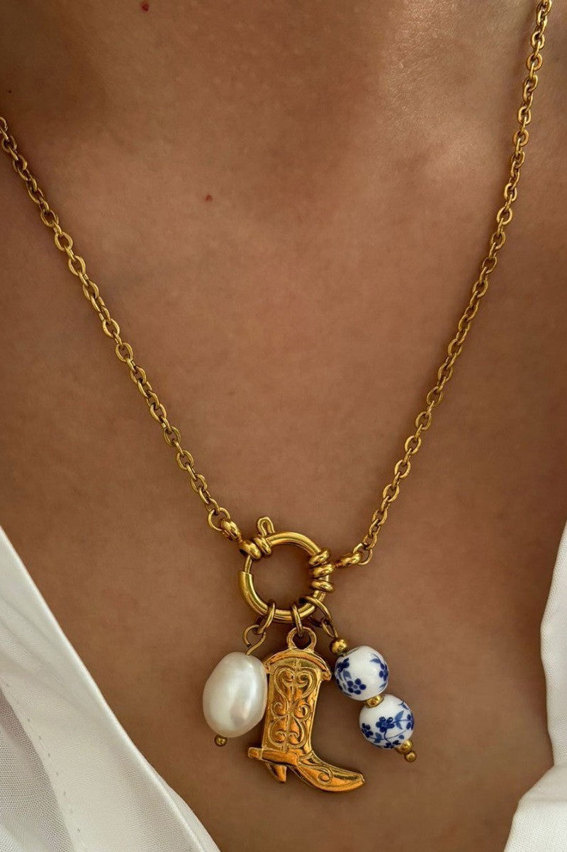 Cowboy Core Gold Charm Necklace
