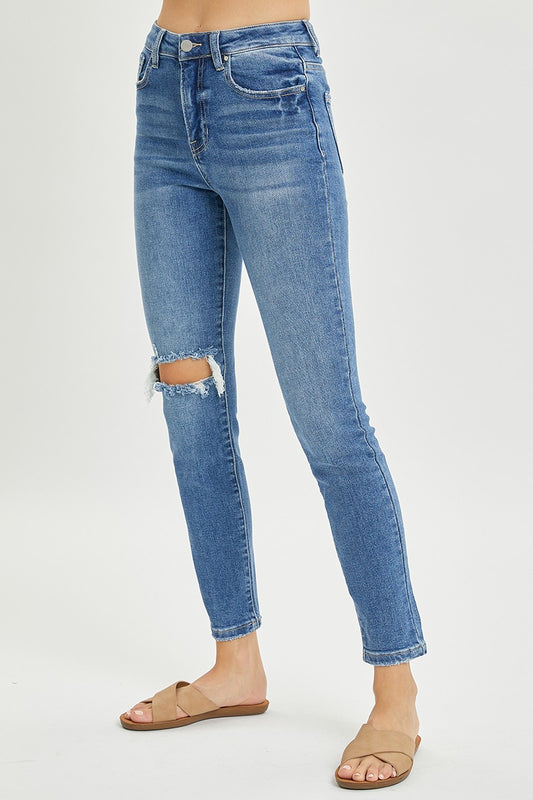 Georgia High Rise Distressed Ankle Slim Skinny Jean