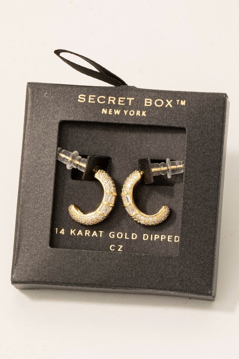 Mixed Pave Hoop Earrings