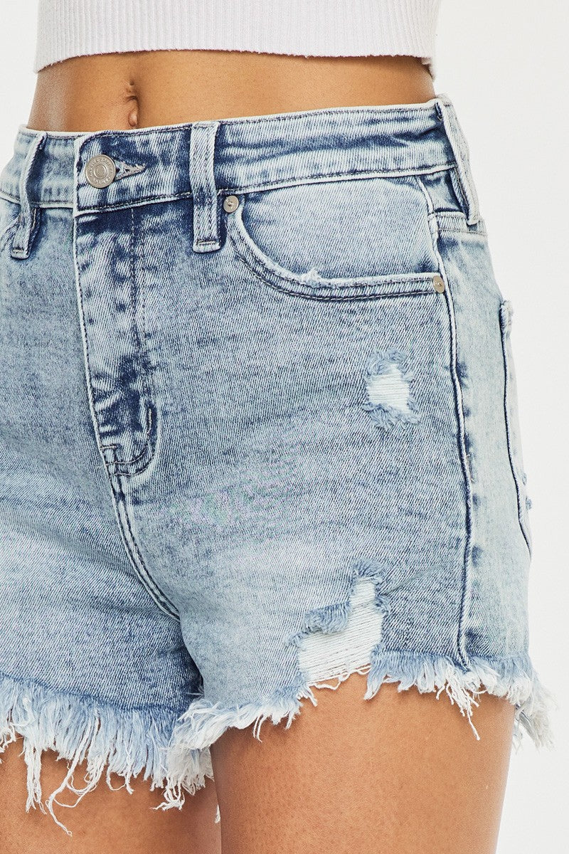 Georgia High Rise Fray Hem Shorts