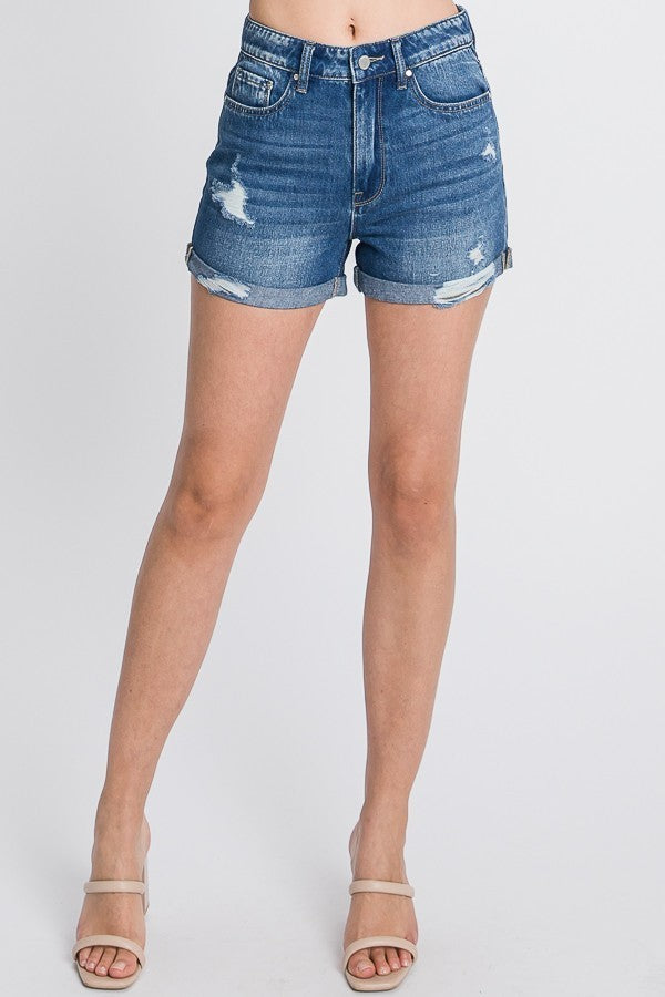 Arizona HR Rigid Cuffed Hem Denim Short