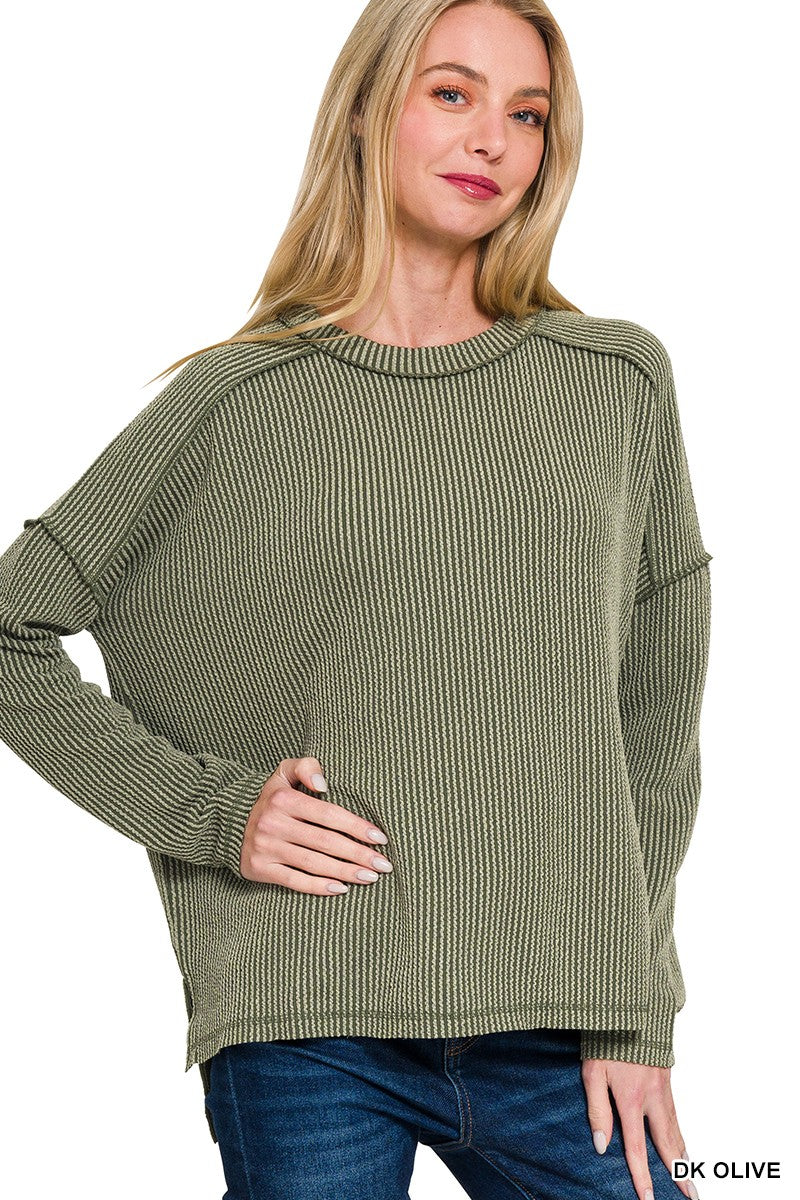 Serene Ribbed Long Sleeve Top