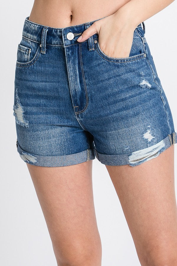 Arizona HR Rigid Cuffed Hem Denim Short