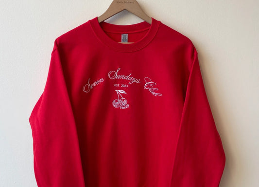 Seven Sundays Club x Cherry Pick Vintage Crewneck - Red