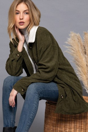 Pine Faux Fur Corduroy Jacket