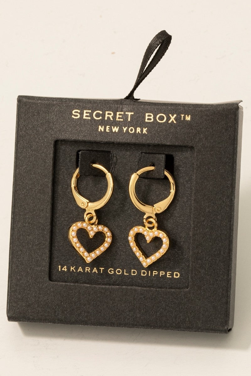 Pearl Studded Heart Earrings