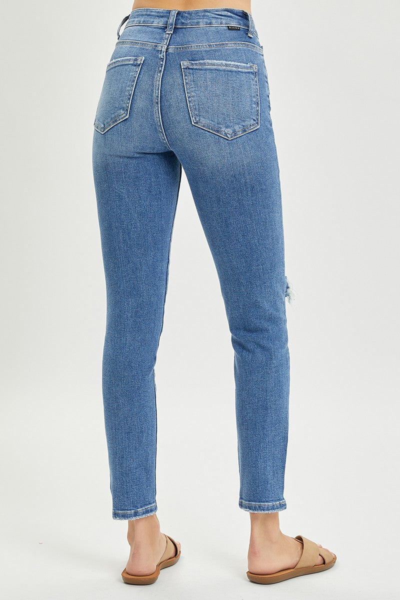 Georgia High Rise Distressed Ankle Slim Skinny Jean