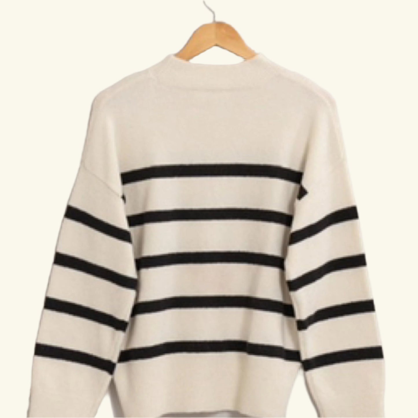 Rugby Striped Mock Neck Sweater