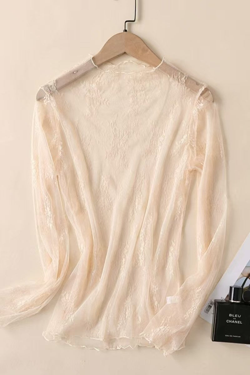 Whisper Long Sleeve Lace Blouse
