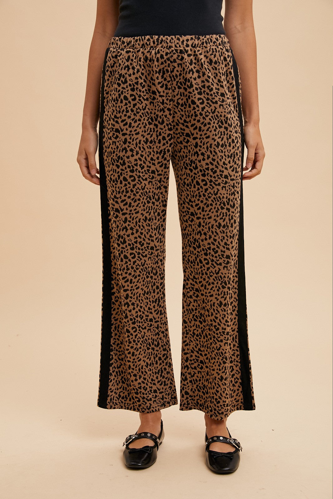 Animal Jacquard Knit Track Pants