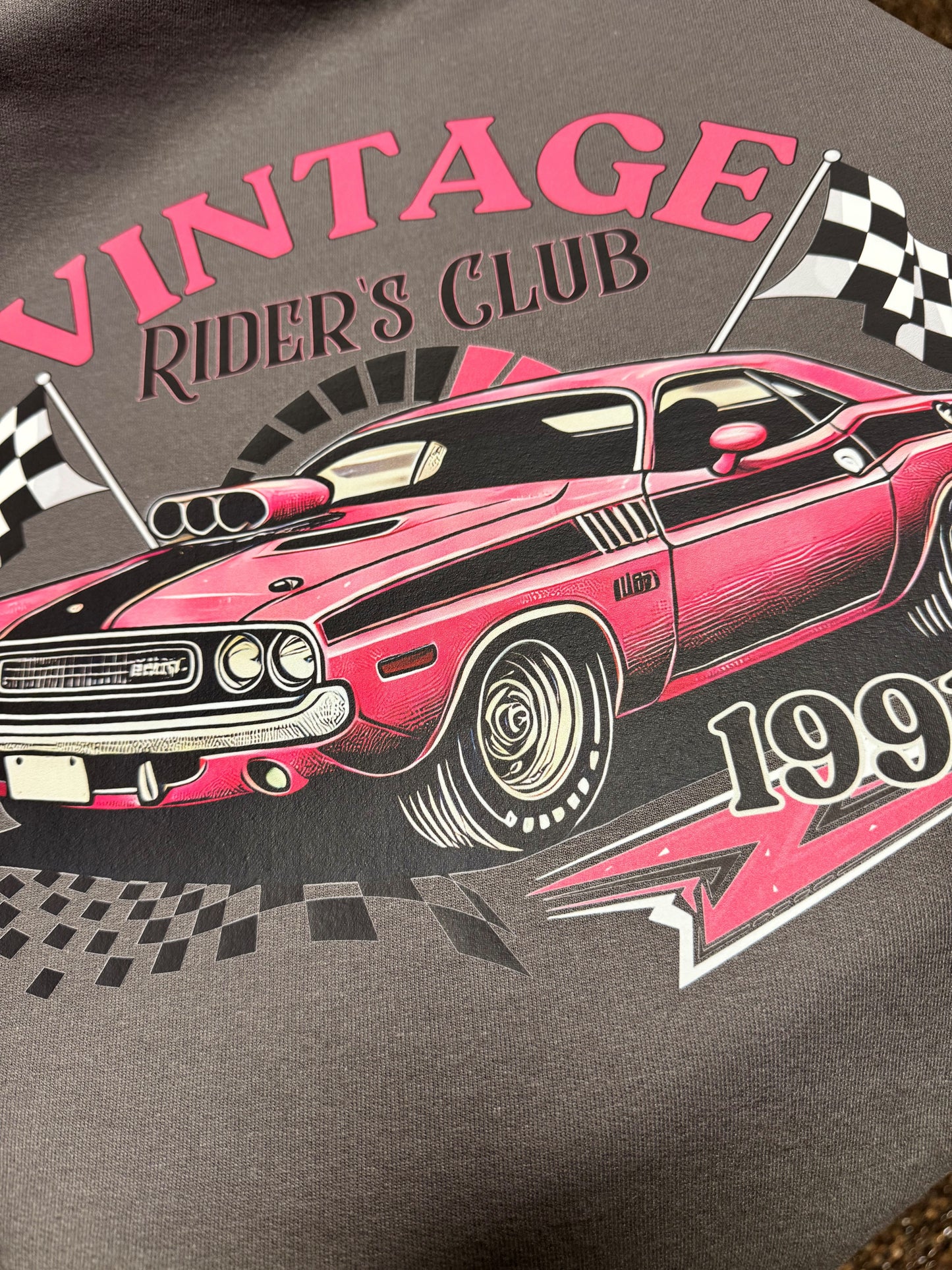 Vintage Cars and Neon Lights Riders Club Crewneck
