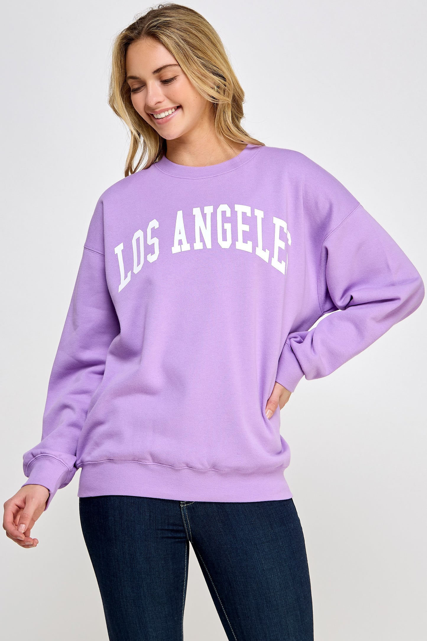 Los Angeles Relaxed Fleece Oversized Sweatshirt