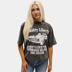 Country Liberty Vintage Grey Hannay's Auto Tee