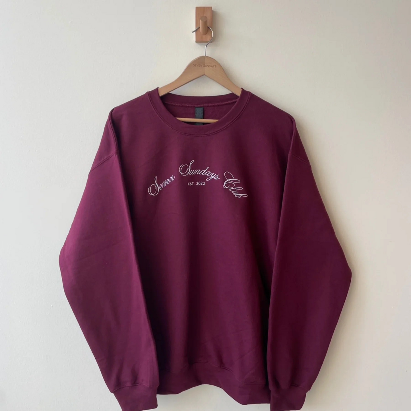 Seven Sundays Crewneck - Maroon