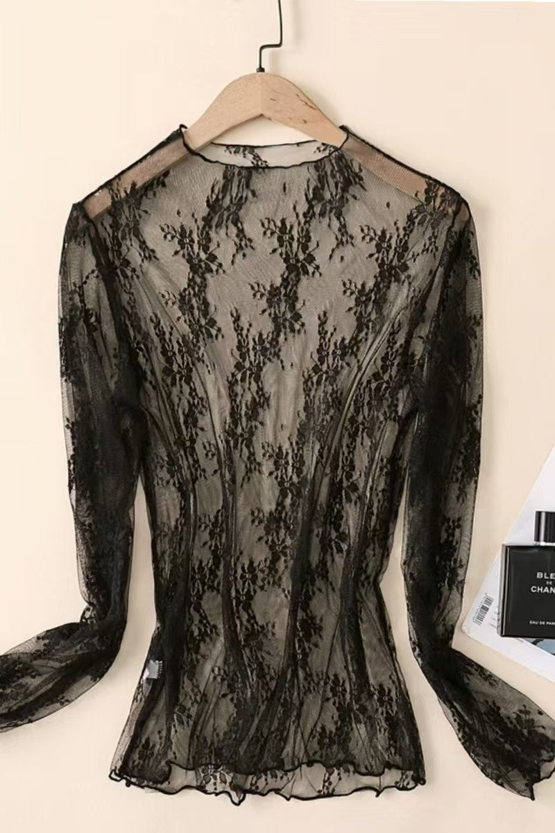 Whisper Long Sleeve Lace Blouse