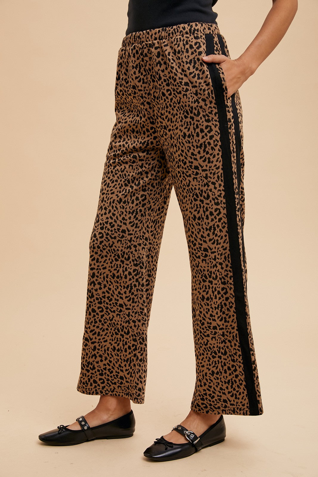 Animal Jacquard Knit Track Pants
