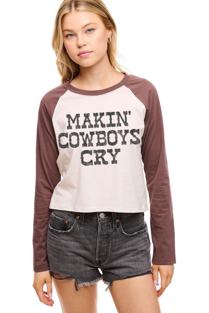 Makin Cowboys Cry Raglan Tee