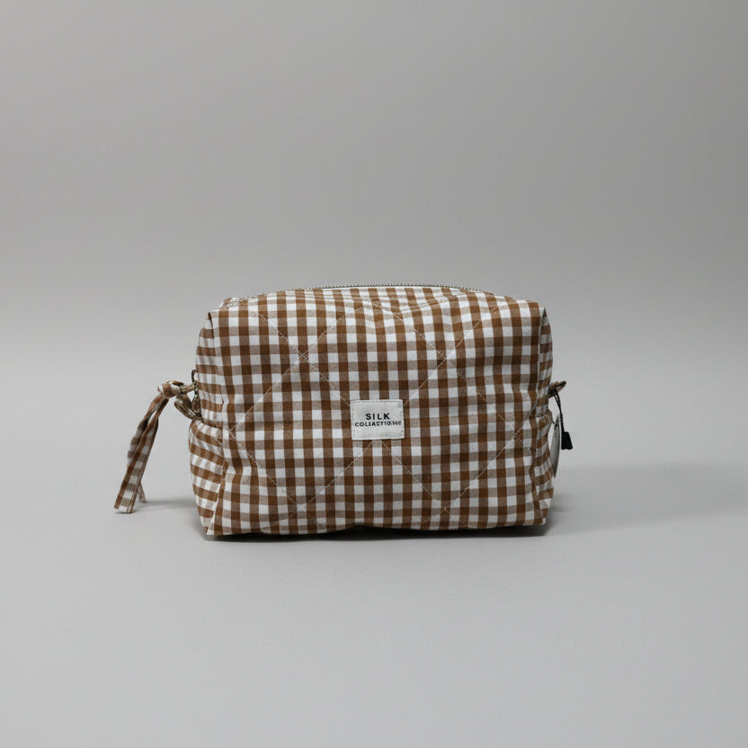 Brown Sugar Gingham Cosmetic Bag